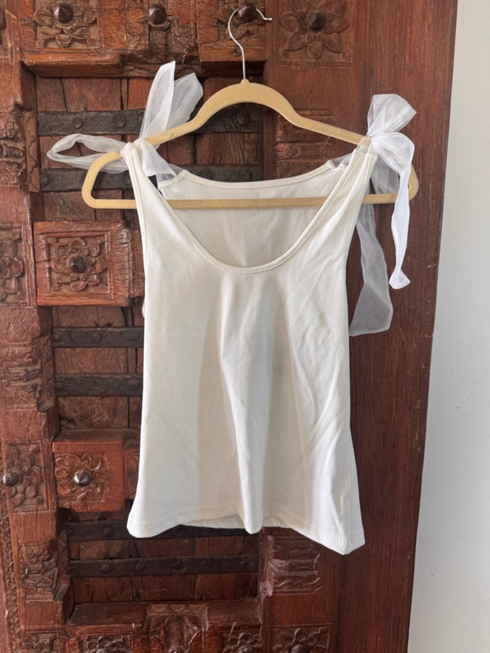 Wildfox White Tie-Shoulder Tank Top - Women M